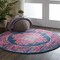 Homeroots 8 ft. Round Blue & Pink Medallion Area Rug 385257 - alternate 3